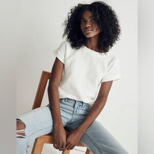 NWT Madewell Classic White Women's Top Double-Gauze Popover Top - Medium